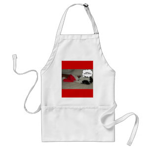 Weihnachten glauben Schwarz und Weiß Kitten Schürze