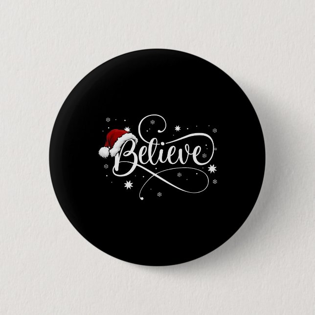 Weihnachten - Glauben Sie den Weihnachtsmann glaub Button (Vorderseite)