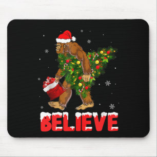 Weihnachten glaubt Bigfoot Funny Weihnachten Baum Mousepad