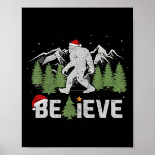 Weihnachten glaubt Bigfoot Funny Weihnachten Baum Poster