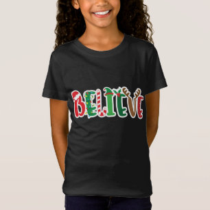 Weihnachten glaubt Lichter Weihnachtsmannmütze Can T-Shirt
