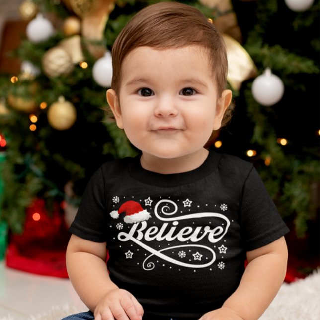 Weihnachten glaubt Weihnachtsmann - Weihnachtsmann Baby T-shirt (Von Creator hochgeladen)