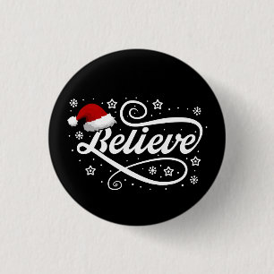 Weihnachten glaubt Weihnachtsmann - Weihnachtsmann Button