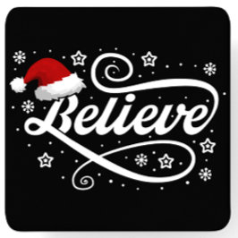 Weihnachten glaubt Weihnachtsmann - Weihnachtsmann Rechteckiger Pappuntersetzer