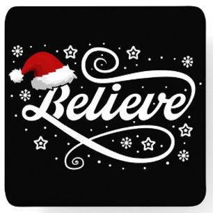 Weihnachten glaubt Weihnachtsmann - Weihnachtsmann Rechteckiger Pappuntersetzer