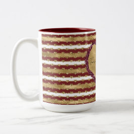 Weihnachten Glitzer Gold Rote Herzen Streifen Zweifarbige Tasse