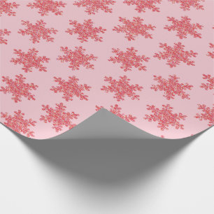 Weihnachten Glitzer Pink Snowflake Shine Geschenkpapier