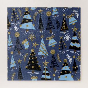 Weihnachten Glitzer: Vintages Muster Puzzle