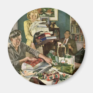 Weihnachten, glückliche Familiengeschenke Magnet