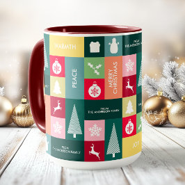 Weihnachten glückliche Tage Moderner Familienname Tasse