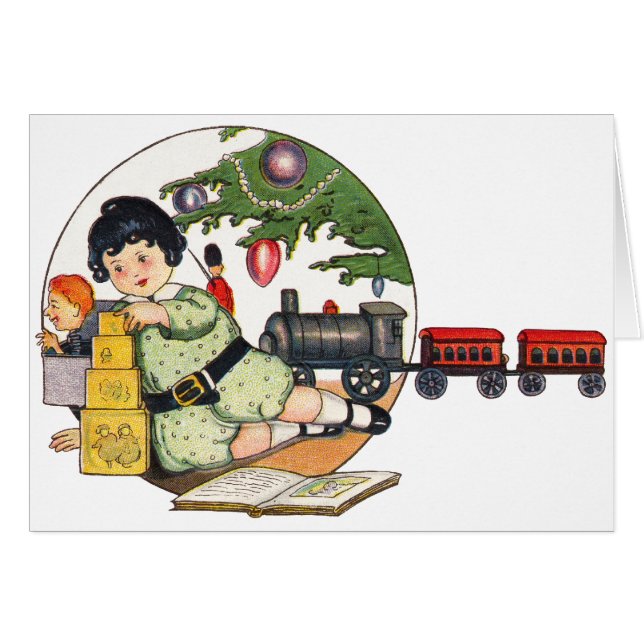 Weihnachten, glücklicher Junge spielen mit Spielze (Vorderseite (Horizontal))