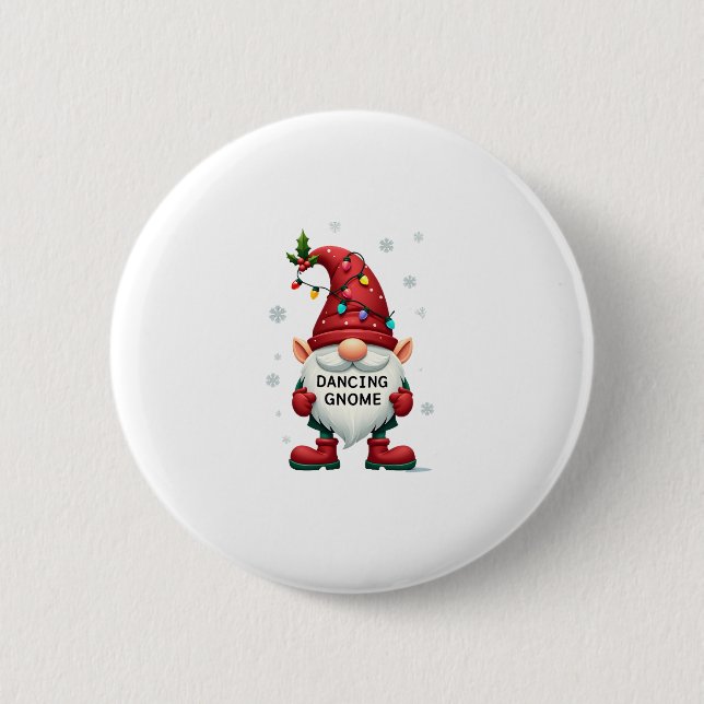 Weihnachten Gnome Dancing Gnome Familie Weihnachte Button (Vorderseite)