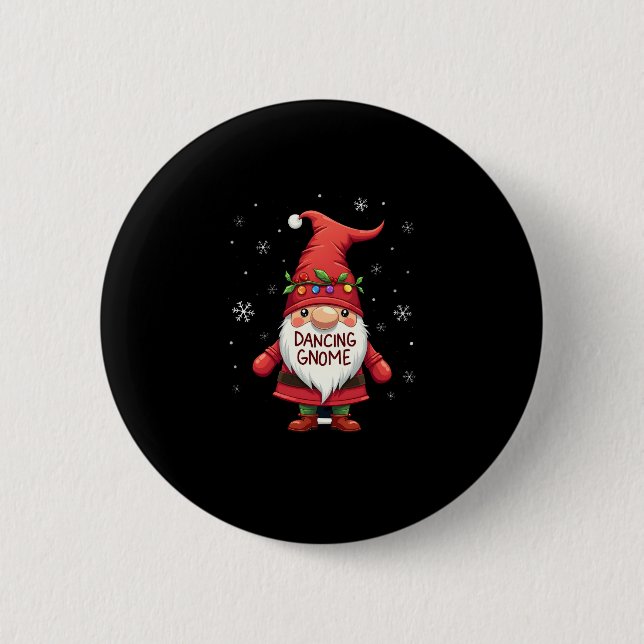 Weihnachten Gnome Dancing Gnome Familie Weihnachte Button (Vorderseite)