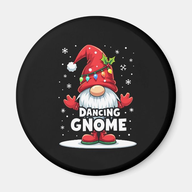 Weihnachten Gnome Dancing Gnome Familie Weihnachte Magnet (Vorne)