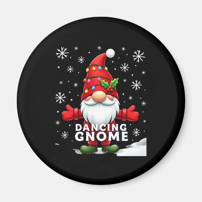 Weihnachten Gnome Dancing Gnome Familie Weihnachte Magnet (Vorne)
