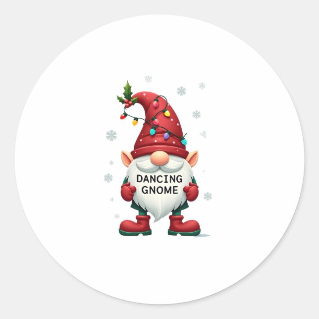 Weihnachten Gnome Dancing Gnome Familie Weihnachte Runder Aufkleber (Vorderseite)