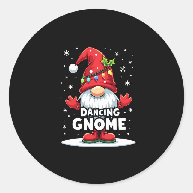 Weihnachten Gnome Dancing Gnome Familie Weihnachte Runder Aufkleber (Vorderseite)