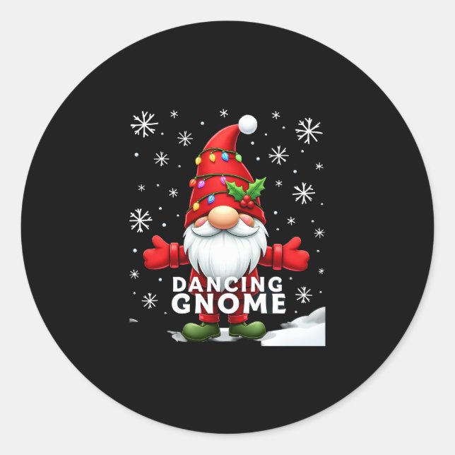 Weihnachten Gnome Dancing Gnome Familie Weihnachte Runder Aufkleber (Vorderseite)