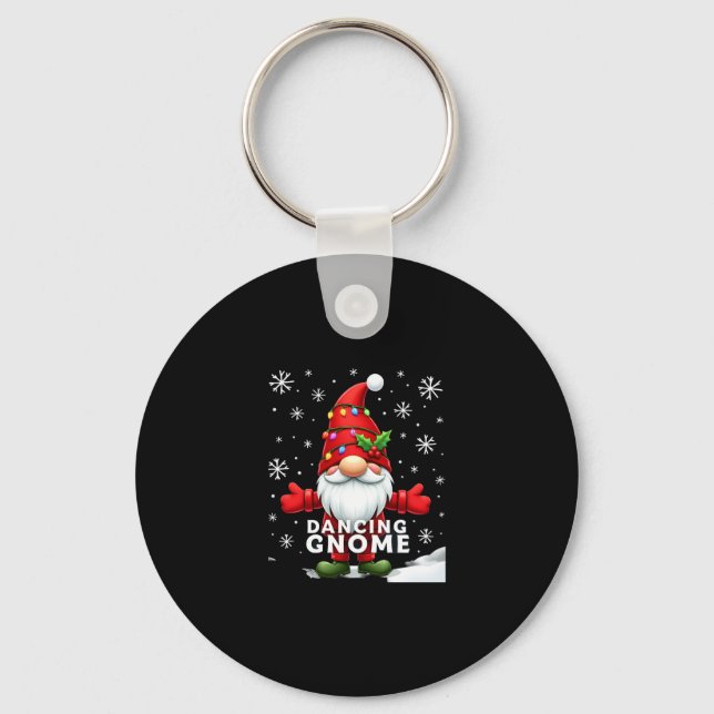 Weihnachten Gnome Dancing Gnome Familie Weihnachte Schlüsselanhänger (Vorderseite)