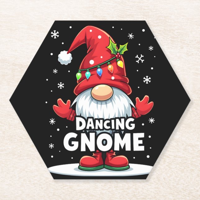Weihnachten Gnome Dancing Gnome Familie Weihnachte Untersetzer (Vorderseite)