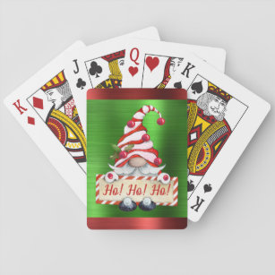 Weihnachten Gnome Ho! Ho! Ho! Red Green Metallic Spielkarten