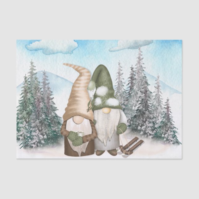 Weihnachten, Gnome Winter Seidenpapier (Vorderseite)