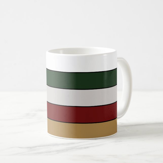 Weihnachten Gold Grün Rot Silber und Weiße Streife Kaffeetasse (VorderseiteRechts)
