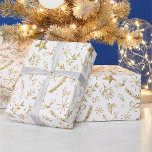 Weihnachten - Gold Shimmer Xmas Muster - Was Geschenkpapier<br><div class="desc">Weihnachten - Gold Shimmer Xmas Muster - Weißer Hintergrund - Erhältlich in verschiedenen Farben</div>