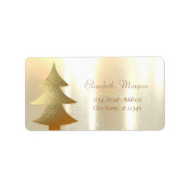 Weihnachten, Gold Weihnachtsbaum Adressaufkleber