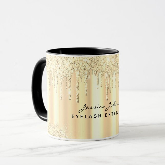 Weihnachten Golden Beauty Glitzer Tropfen Maßgesch Tasse (Vorderseite Links)