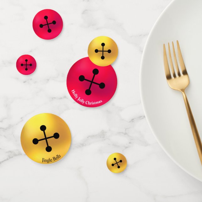 Weihnachten Golden & Red Jingle Bells Konfetti (Gruppe)