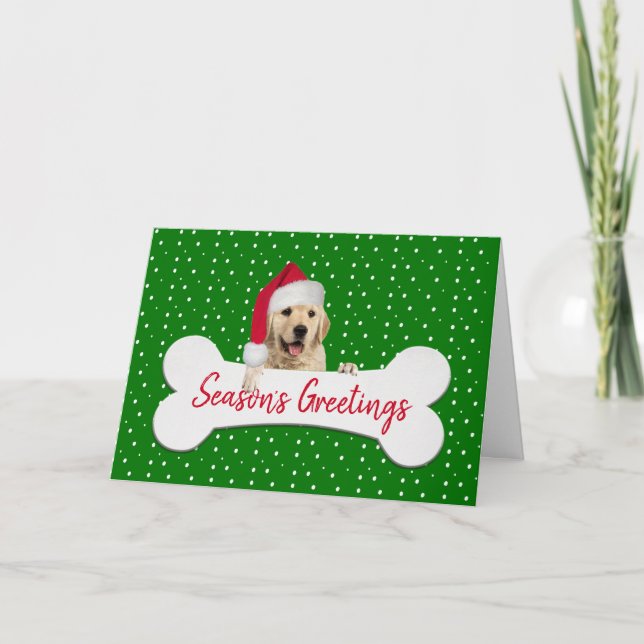 Weihnachten Golden Retriever auf dem Hundeknochen (Vorderseite)