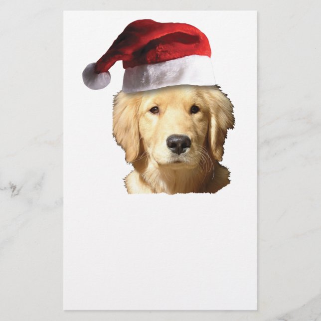 Weihnachten Golden Retriever Briefpapier (Vorderseite)