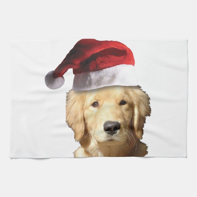 Weihnachten Golden Retriever Handtuch (Horizontal)