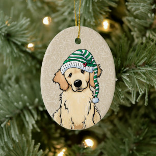 Weihnachten Golden Retriever Keramik Ornament