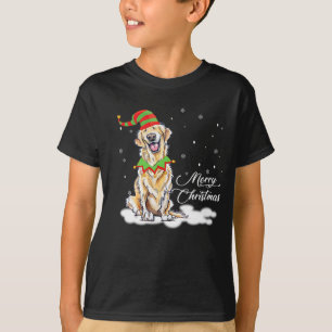 Weihnachten Golden Retriever mit Elf Hat Funny Ges T-Shirt