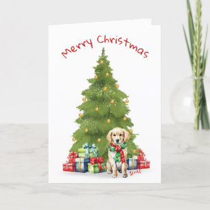 Weihnachten Golden Retriever mit Geschenken
