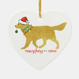 Weihnachten Golden Retriever Naughty aber Nice Keramik Ornament