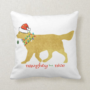 Weihnachten Golden Retriever Naughty aber Nice Kissen