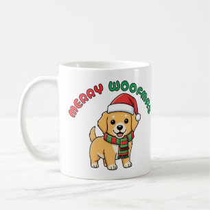 Weihnachten Golden Retriever Tasse: Fröhliche Woof Kaffeetasse