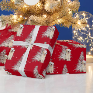 Weihnachten Golden Retriever und Baum Geschenkpapier