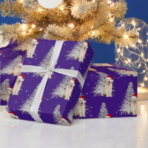 Weihnachten Golden Retriever und Baum Geschenkpapier