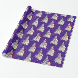 Weihnachten Golden Retriever und Baum Geschenkpapier