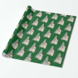 Weihnachten Golden Retriever und Baum Geschenkpapier
