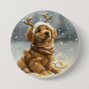 Weihnachten Golden Retriever Welpe Button