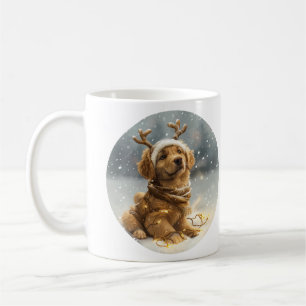 Weihnachten Golden Retriever Welpe Kaffeetasse