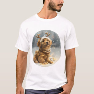 Weihnachten Golden Retriever Welpe T-Shirt