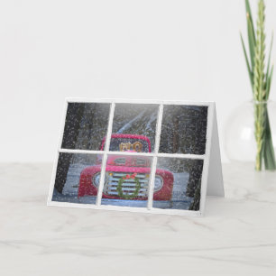 Weihnachten Golden Retrievers in Red Truck