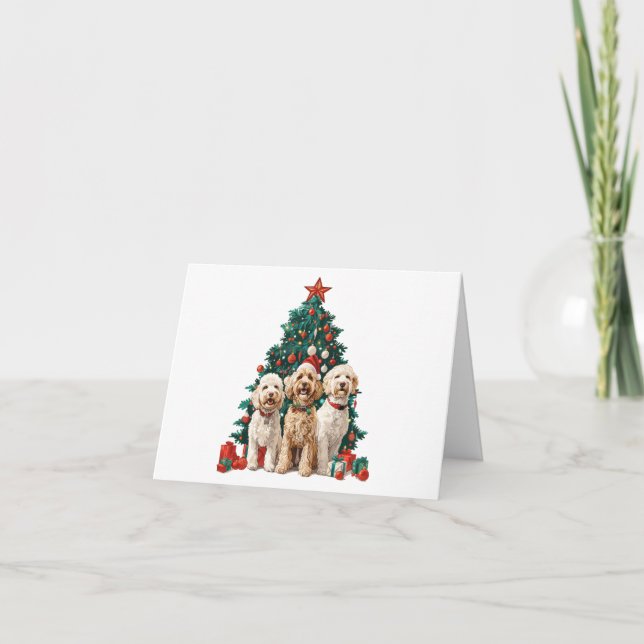 Weihnachten Goldendoodle Hunde (Vorderseite)