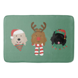 Weihnachten Goldendoodle Hunde Badematte